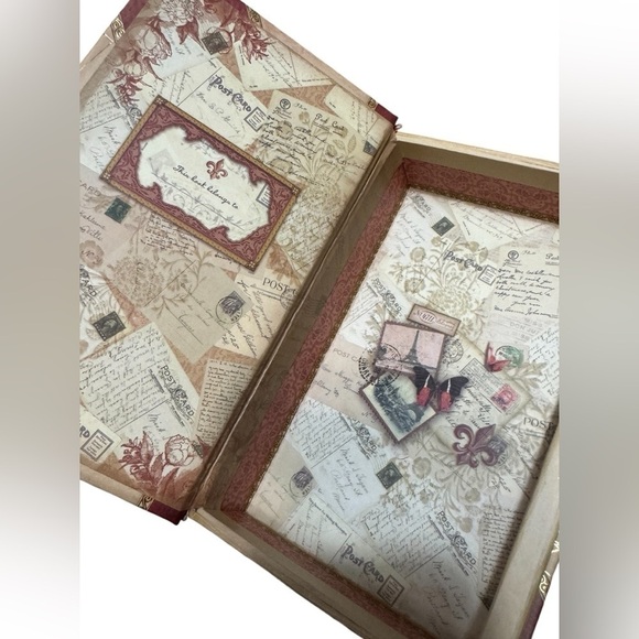 Book Keepsake Box Magnetic Closure Paris Eiffel Tower Hidden Stash Box collectib - Picture 9 of 15